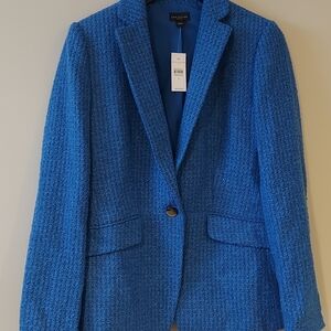 Blue Textured Women's Blazer